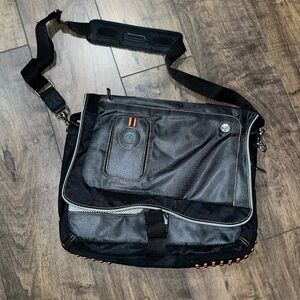 Laptop Messanger Bag Black and Orange